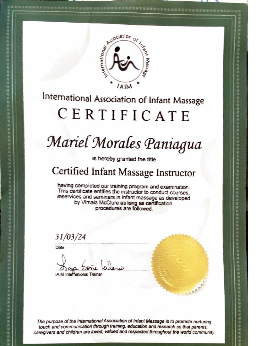 Documento: Instructora de masaje infantil